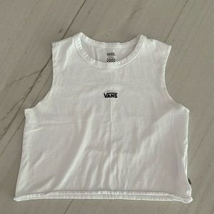 Vans white crop tank top